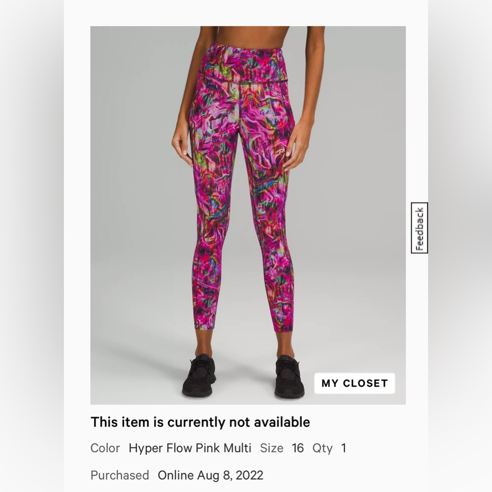 Fast and Free High-Rise Tight 25"
Hyper Flow Pink Multi
Size 16